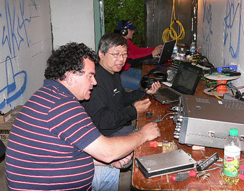 W6DR and N9YS working on HF1; WO1NDR on 6M in background